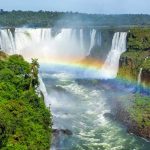 Nature Waterfall with raindow